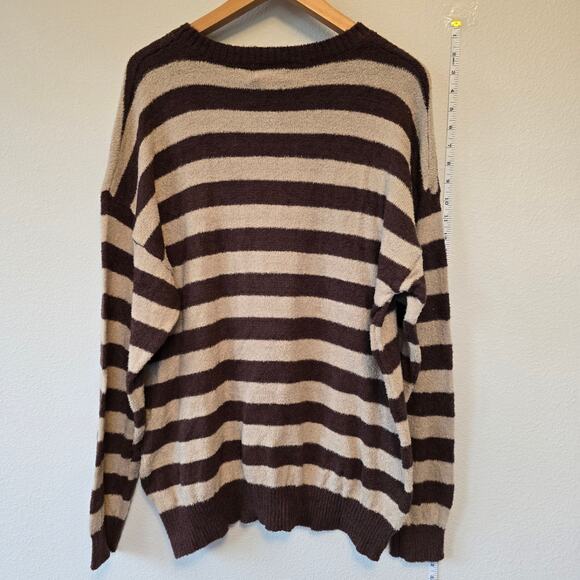 Stitch and Pine Coffee/Latte striped Mushroom Sweater - Picture 4 of 4